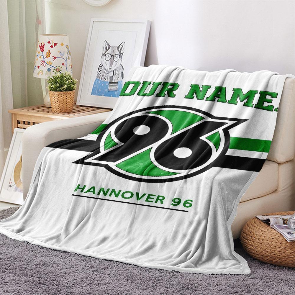 Custom Name,Hannover 96 Printed Flannel Blanket, soft throw for bedroom sofa, washable, Christmas present, great gift.