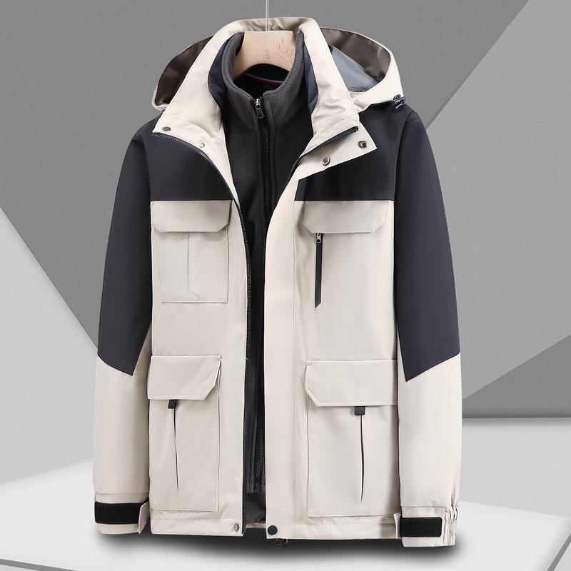 Unisex 3-in-1 Waterproof Windproof Mountaineering Jacket for Autumn and Winter