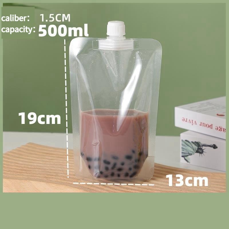 Transparent Self-supporting Suction Nozzle Bag Beverage Soybean Milk Coffee Pouch Disposable Explosion Proof and Leak Proof Sealing Packaging Bags