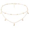 Star Moon Charm Necklace Layering Chain Choker for Women