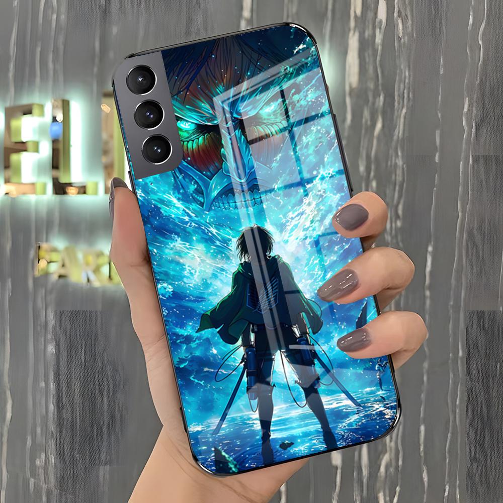 A-Attack On Titan Anime Phone Case For Samsung A25 A13 A33 5G A54 A36 A35 A56 A52 A14 Shockproof Glass Cover