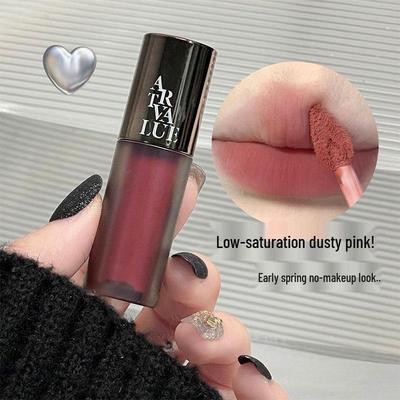 Punk Metal Matte Velvet Gray Pink Long-Lasting Lip Gloss for Women