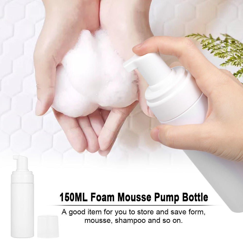 1pc 150ML(5.2oz) Foam Bottle Mousse Soap Foaming Pump Bottle Plastic White Empty Refillable