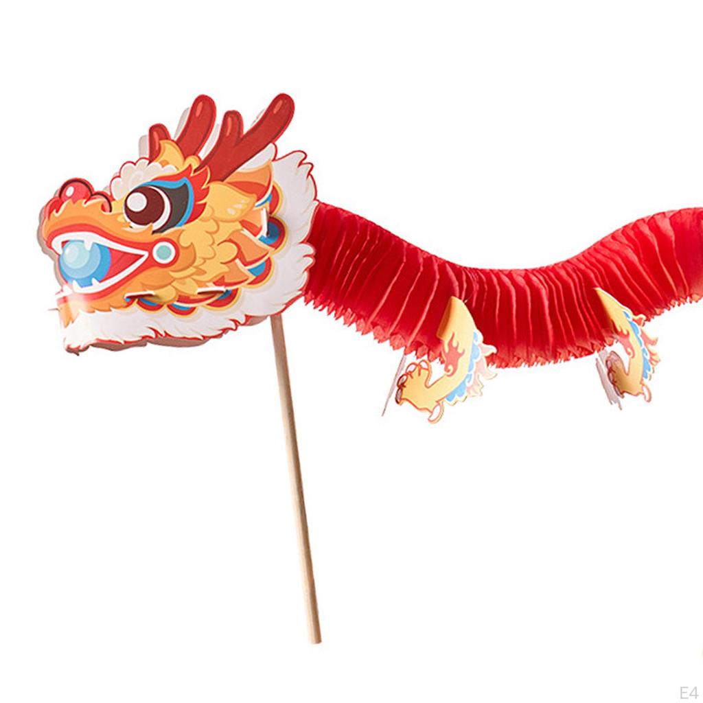 Chinese Year Dragon Garland Lantern Folded 3D Ornaments Hanging Decoration for Shops