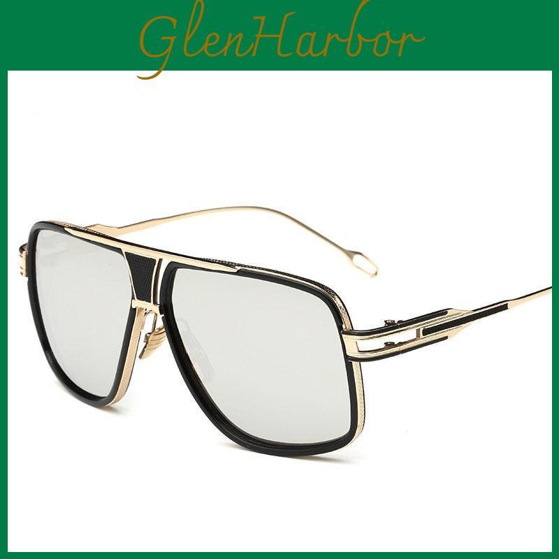 Top Square Flat Retro Vintage Big Oversized Aviator Sunglasses Mens Usa Womens