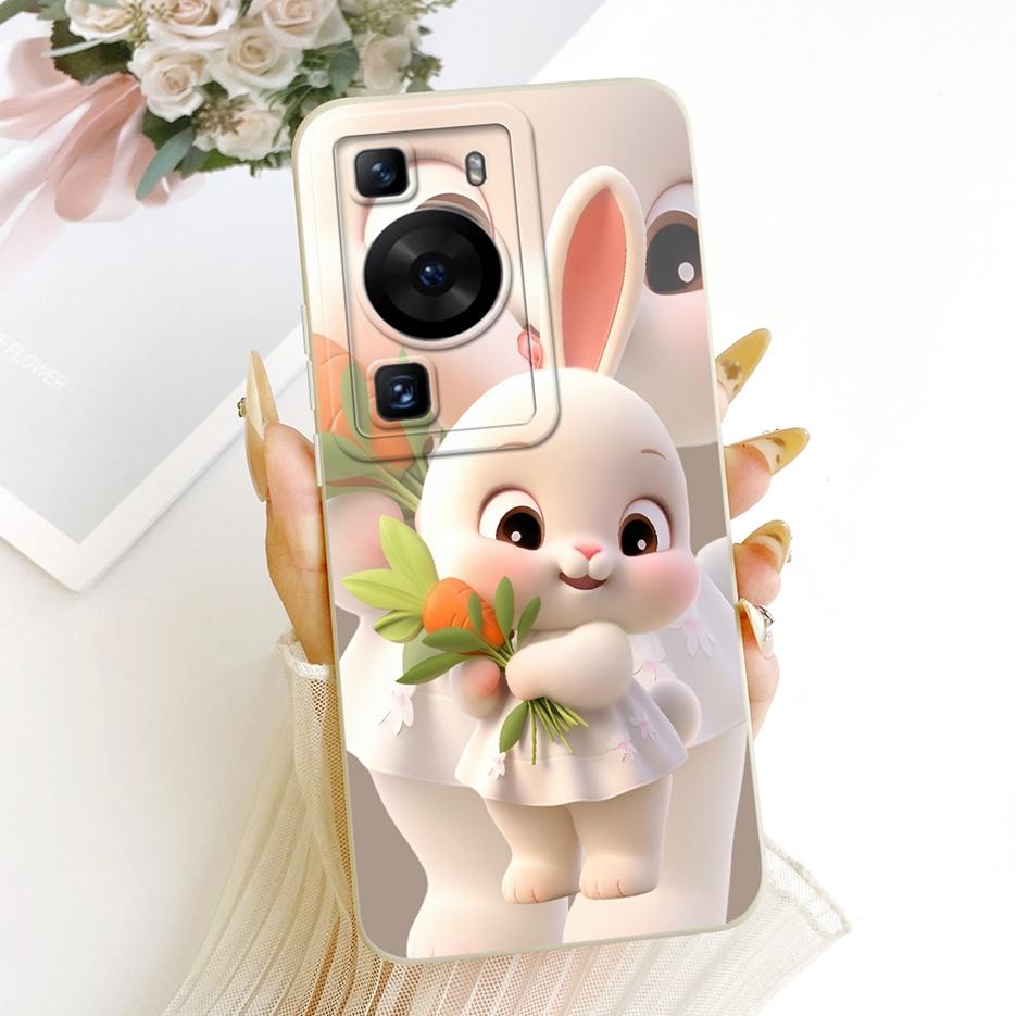 For Huawei P60 Pro Case MNA-AL00 MNA-LX9 Cute Rabbit Cartoon Cover Soft TPU Phone Case For Huawei P60 Art P 60 Pro Fundas Bumper