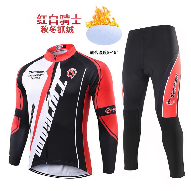 Warm Fleece Long Sleeve Cycling Jersey Set Men Women Winter Mountain Bike Riding Gear