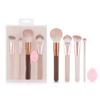 New 4 Makeup Brushes Set, Foundation Brush, Loose Powder Brush, Grooming Brush, Eyeshadow Brush, Travel Makeup Brush PVC Gift Box Now