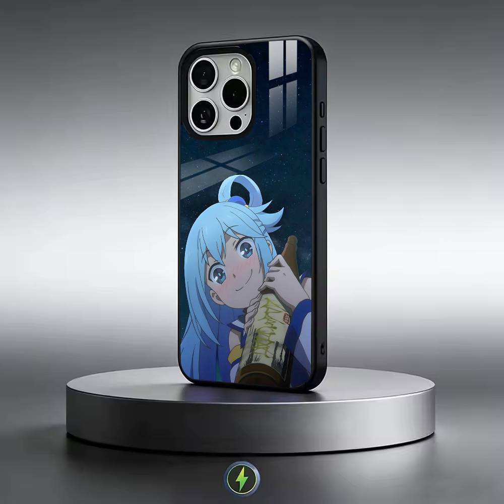 A-Aqua Anime KonoSubaS-S Phone Case For iPhone17,16,15,14,13,12,11 Plus,Pro Magnetic For Magsafe Wireless Charging