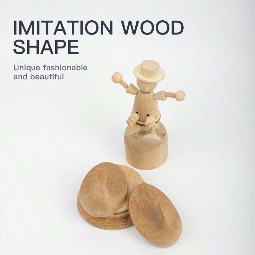 Oval Faux Wood PS No Drill No Nail Wall Mounted Waterproof Oily Plastic Wood Grain Adhesive Hooks