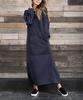 New Plus Size Knitted Hooded Fleece Dress with Pockets - Autumn/Winter Casual Fashion