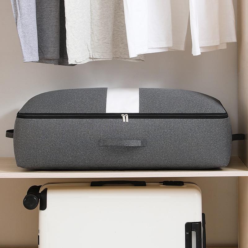 Kationisches Bettunterlager mit Aufbewahrungstasche, Transparente Fenster, Griff inklusive, Ideal für Kleidung, Decken, Platzierung unter dem Bett, Schrank, War