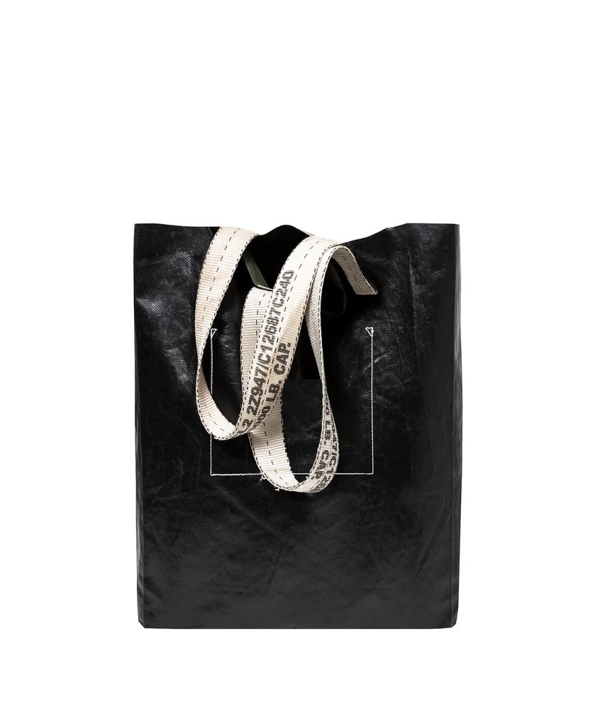 Kaneitei Ratchet Bar Vertical Tote Bag (Black) / Upcycled