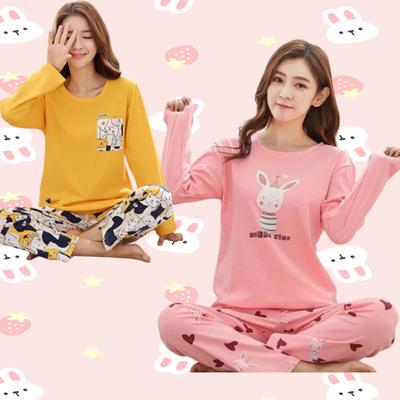 Spring Autumn Long Sleeves Women Pajamas Plus Size Nightwear Sleepwear Korean Pijamas Girls Homewear Fashion Pajamas