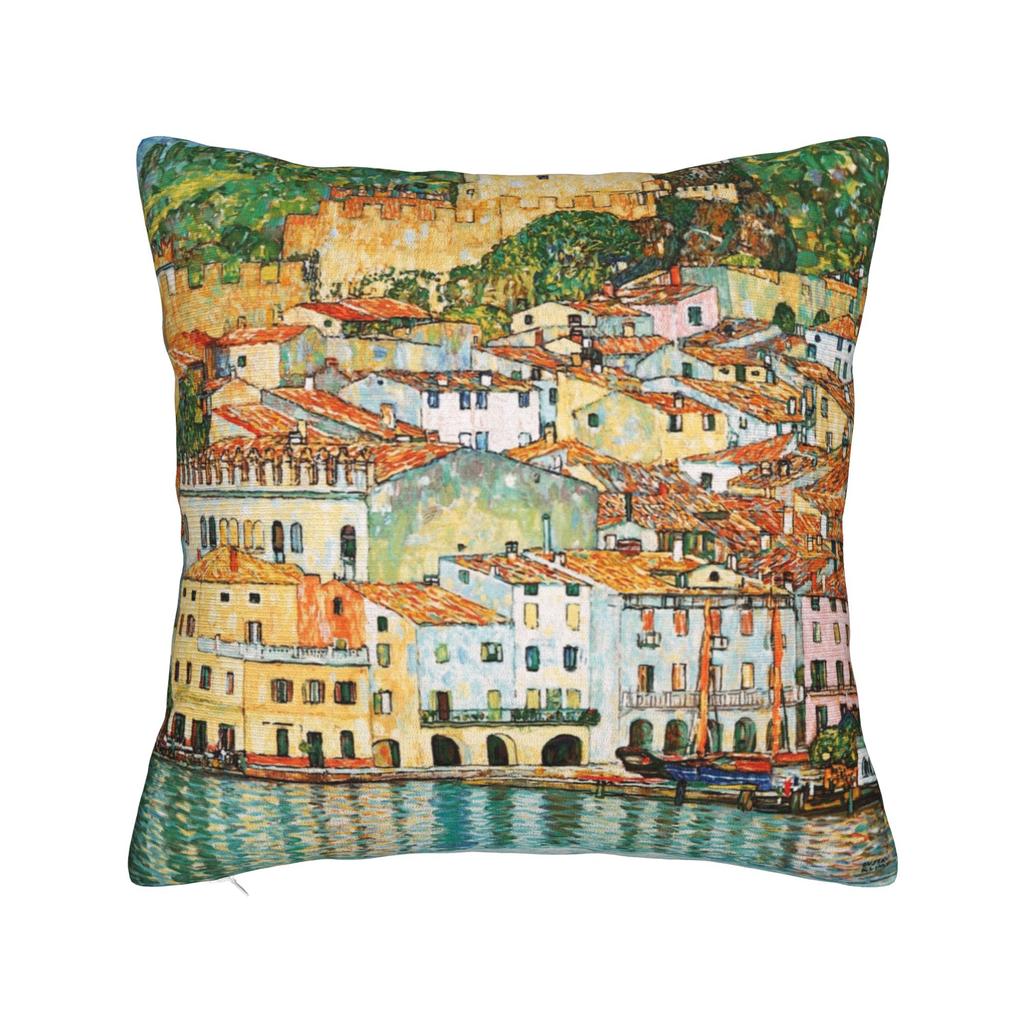 Gustav Klimt The Kiss Square Pillow Cases  Cushion Cover Custom Polyester Decor Throw Pillow Case Cover for Home 18x18