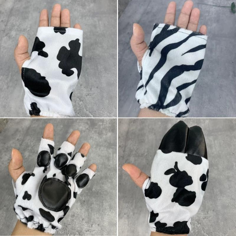 Deer/Elephant/Cheetah/Bear/Dog/Leopard Costume Set Ear Headbands Tail Bows Halloween Christmas Animal Cosplays Costume