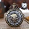 Octagonal Quartz Pocket Watch with Skull Design Unique Vintage Style Mechanical Timepiece for Collectors and Everyday Use