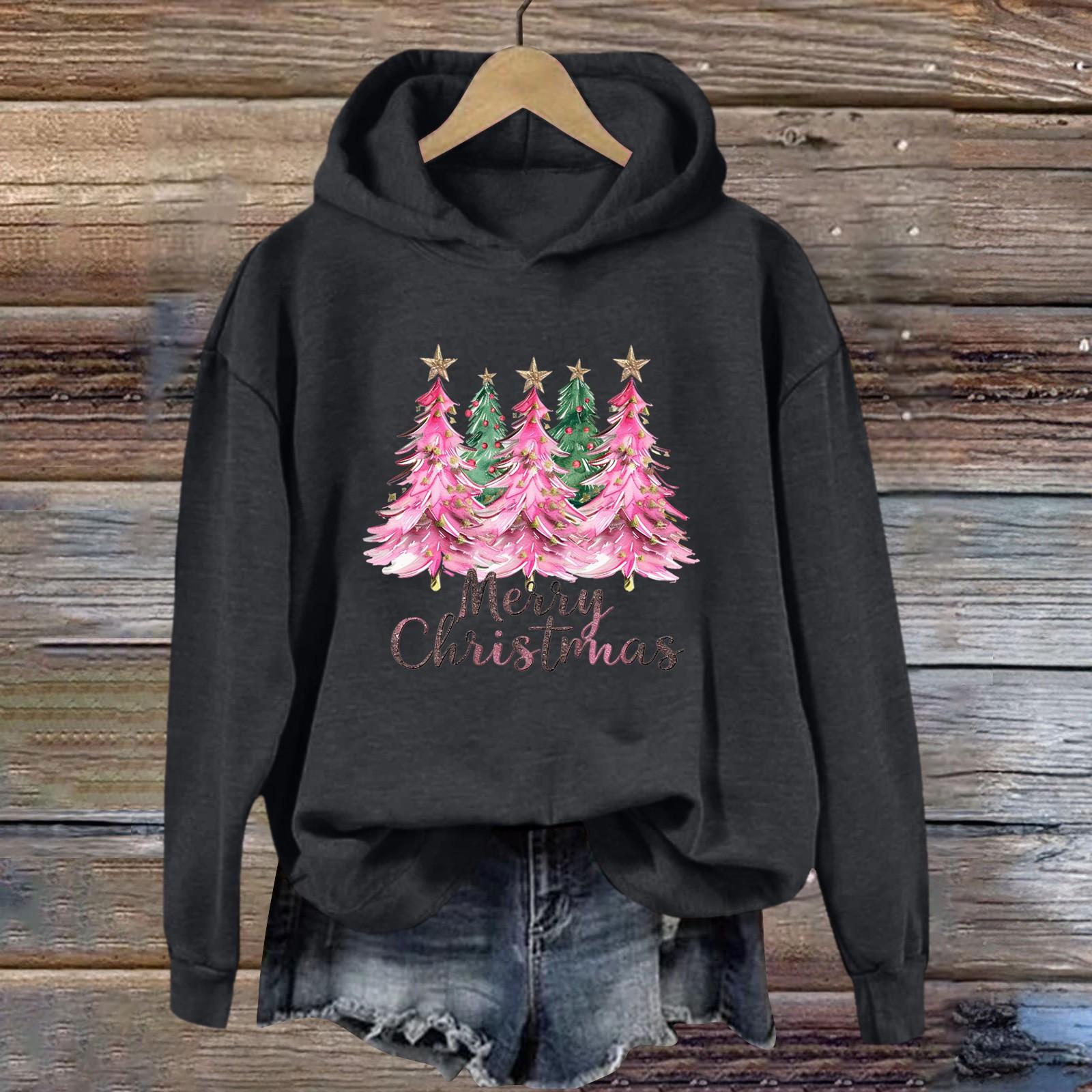 

Женская толстовка с принтом «Спорт» с рождественским принтом, толстовка с капюшоном, топ с длинным рукавом, повседневная толстовка M