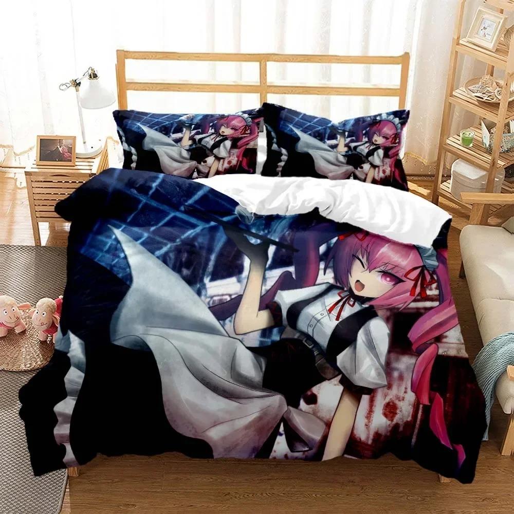 Comforter Steins Gate Digital Printed Polyester Bedding Set For Boys And Girls Three Piece Comfortable Soft Couple Gift Bedding Set