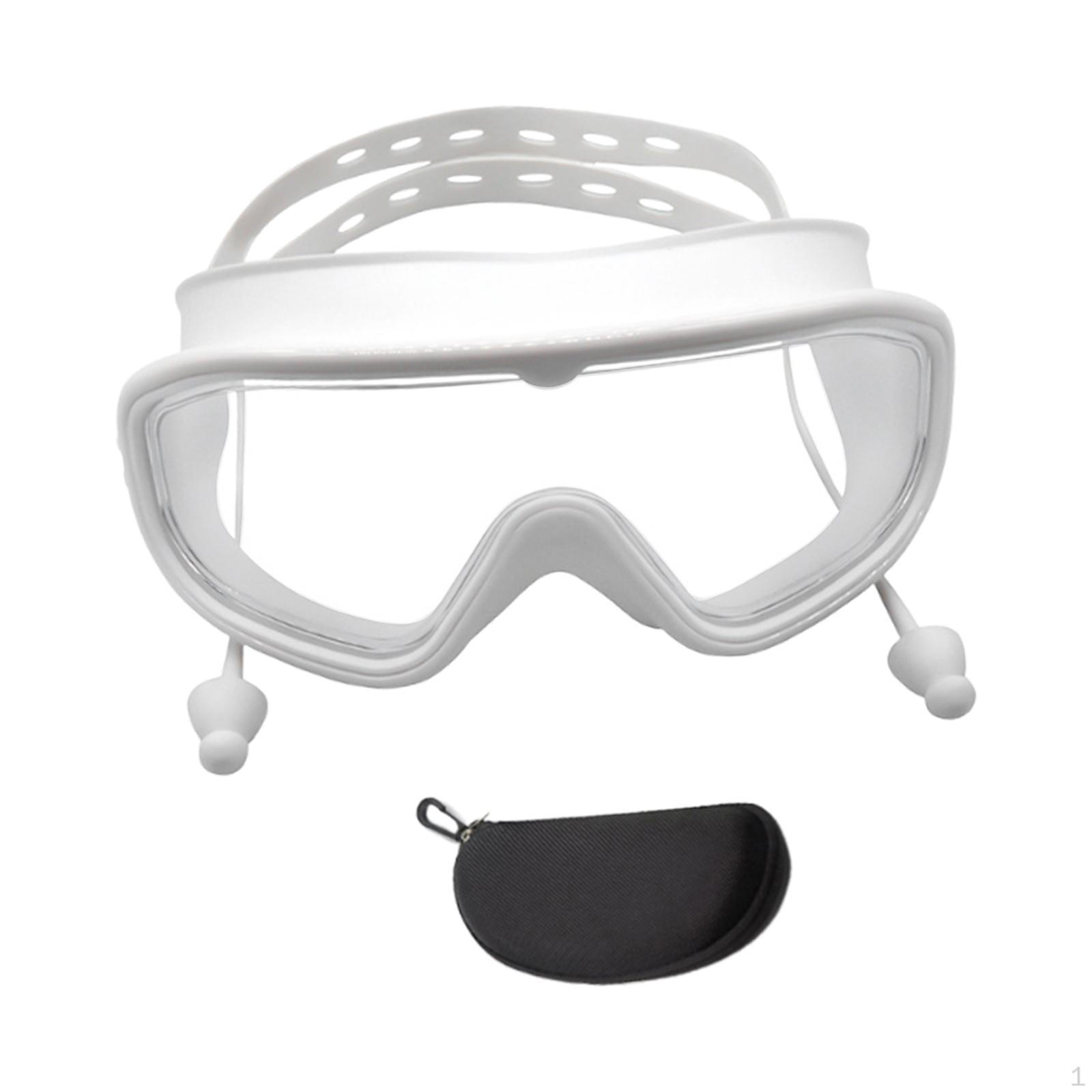 

Adjustable Swim Goggles for Adults with Earplugs And Clear белый
