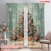 2pcs,2D Plane Printing Creative Curtains Christmas Tree (2) Durable Polyester (without Rod) Decorations Outdoor Perfect for