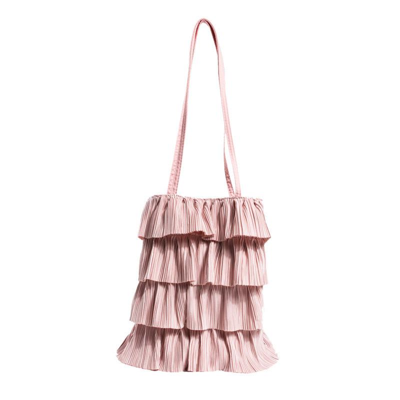 Polyester Wrinkled Tote Bag With Floral Embellishments For Daily Casual Wear