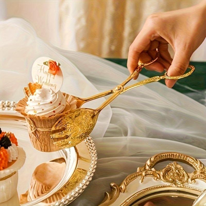 1PC Multifunctional Zinc Alloy Metal Spoon Salad Clip Exquisite Party Self-service Clip Tray Cake Birthday Party Tableware Clip