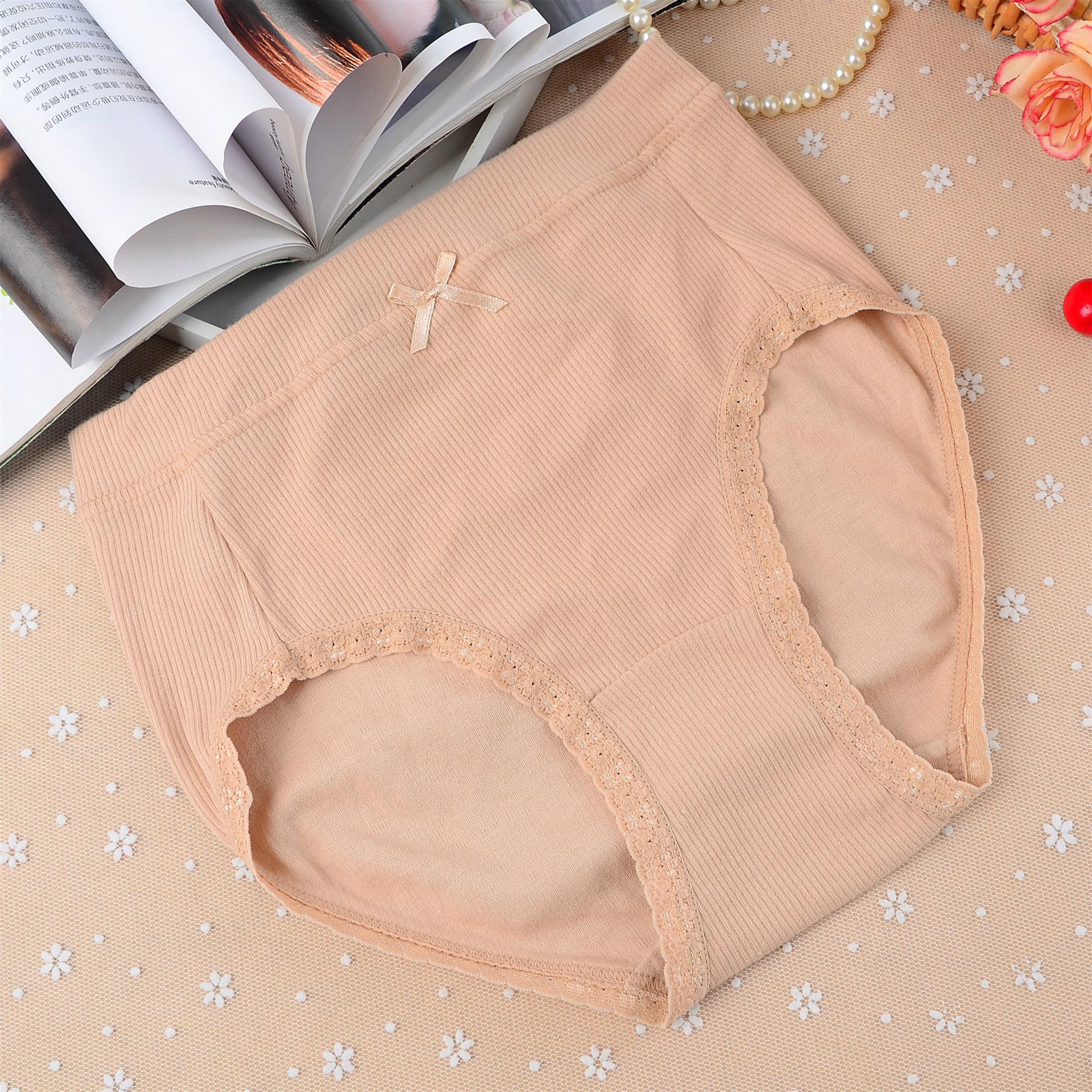 Women s Cotton Briefs: Mid-High Waist, Breathable, Comfortable, with Bow Detail Large кофейный