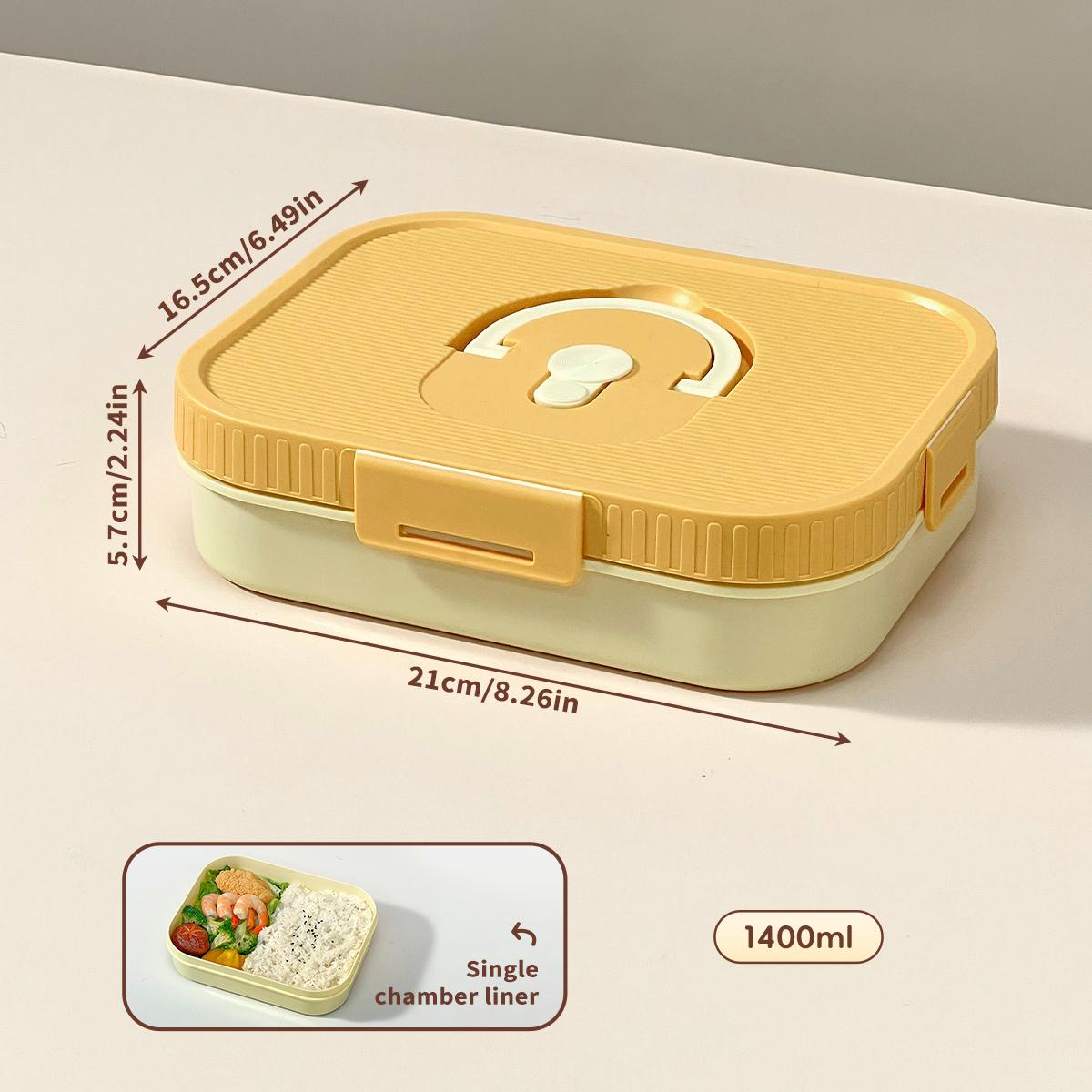 

WORTHBUY 1200/1400ml Plastic Divided Lunch Box For Student Microwave Portable Large Capacity Sealed Fruit Salad Food Container