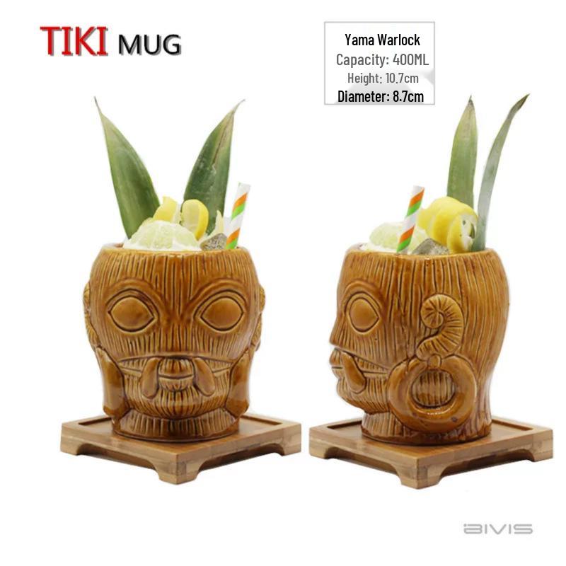 

TIKI Ceramic Cocktail Mask Glass - Hawaiian Style Cup