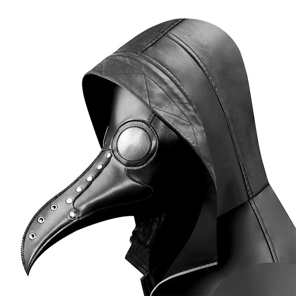 Grappig Middeleeuws Pestdoktersmasker Leer Zwart Snavelmasker Dokter Halloweenmasker Steampunk PU Vogels Cosplay Doctour De Peste