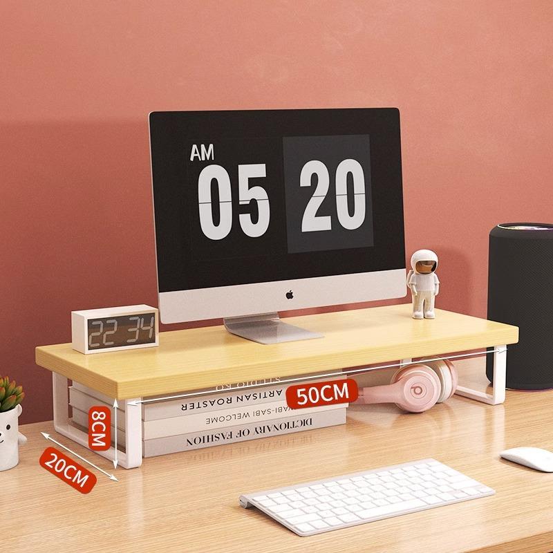 Wooden Computer Height Stand for Office Dormitory Laptops Desktop Computer Stand Office Accessories Storage Rack Home Garden