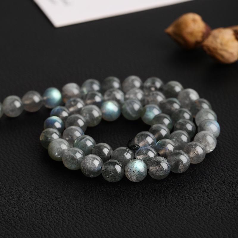 Labradorite Grey Moonstone Round Beads for Jewelry Making - DIY Bracelet Accessories