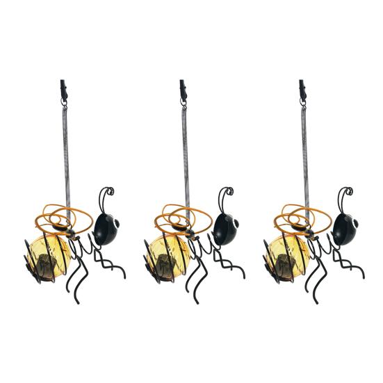 

3 шт. Солнечные лампы-симуляторы пчел IP44 водонепроницаемые уличные подвесные лампы от насекомых с эластичной пружиной всепогодное освещенное украшение в виде пчелы для сада, патио 3pcs