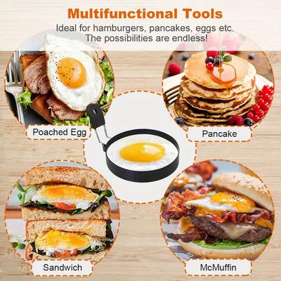 4 Pcs/Pack Non-stick Egg Ring Molding Machine, Circular, English Style, Pancake Fryer, Portable, Barbecue
