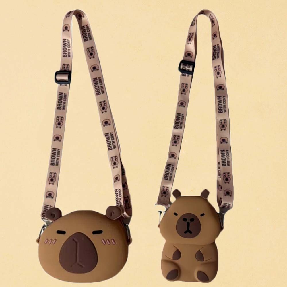 Zero Wallet Capybara Shoulder Bag Silica Gel Kawaii Animal Purse Capybara Crossboday Bag  Gifts