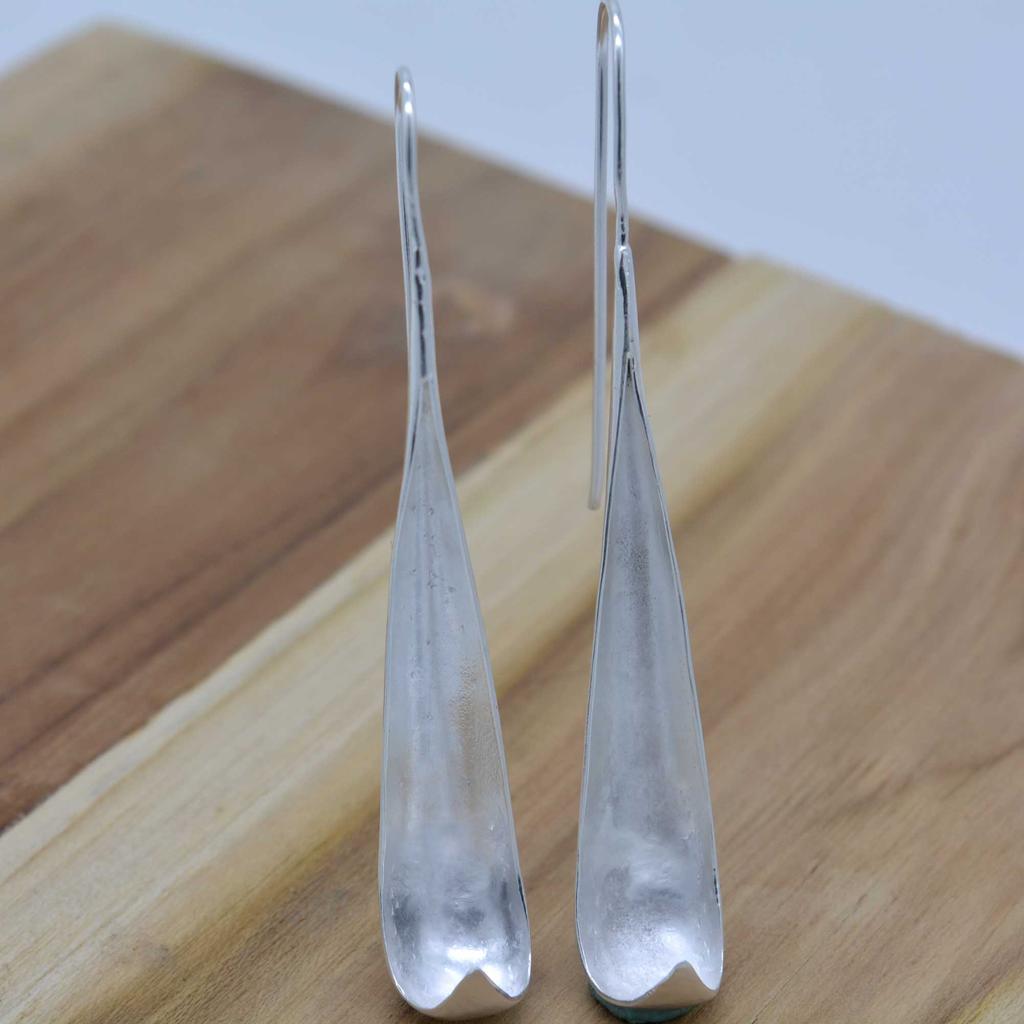925 Sterling Silver Earrings, Hocky Stick Handmade Dangle Earrings, Gift For Her