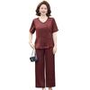 Elegantes Sommer-T-Shirt und Shorts Set mit Stickerei für reife Frauen