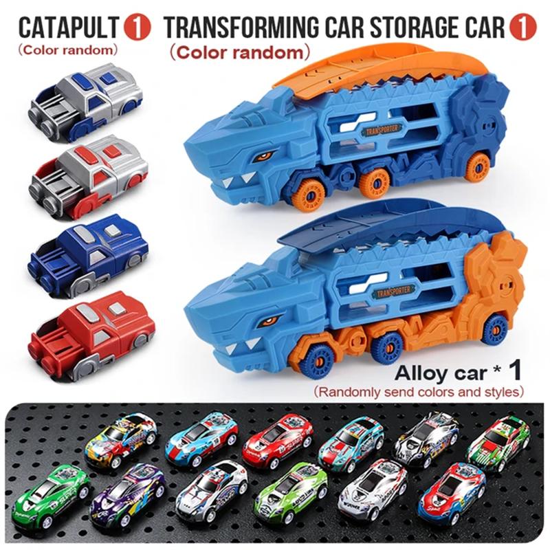 Triangle Dragon Multi layer Track Storage Car -Can Accommodate Multiple Cars, can eject Track Toy Car - Puzzle Science Dinosaur