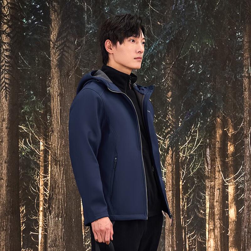 TOREAD Men's Hooded Windproof Thermal Softshell Hiking Jacket TAEECL91899