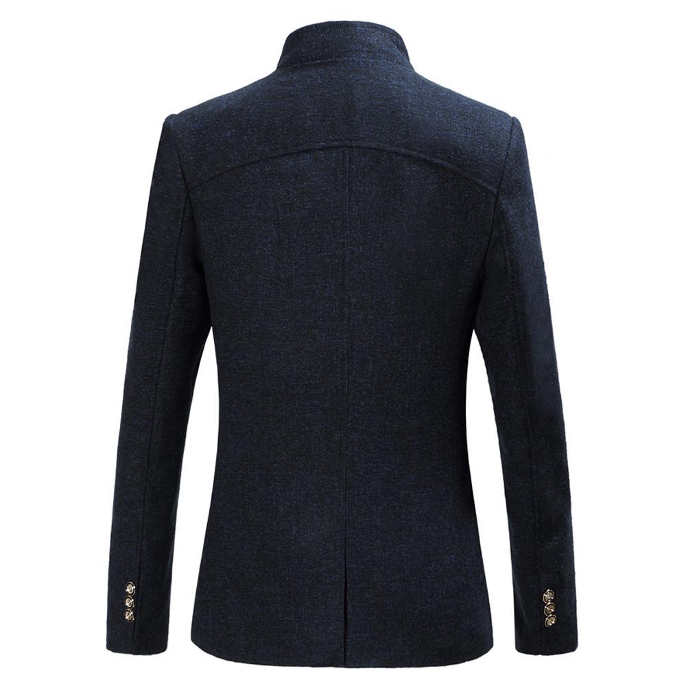 Men's  Winter Fashion Single  Buckle Large Size Long Sleeve Suit Coat