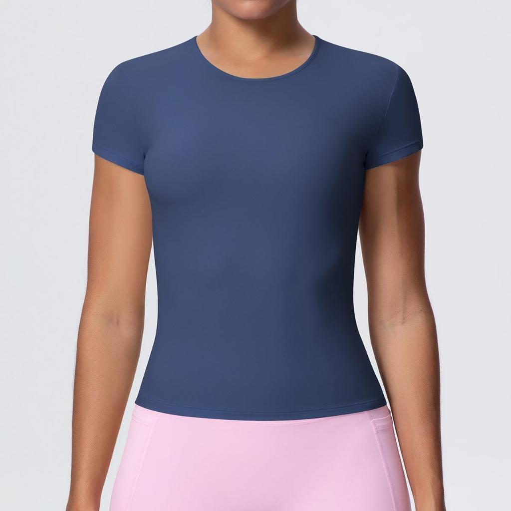 Maglietta da Running da Donna ad Asciugatura Rapida Controllo Pancia - Manica Corta, Sensazione di Nuvola, Top Casual Yoga Fitness.