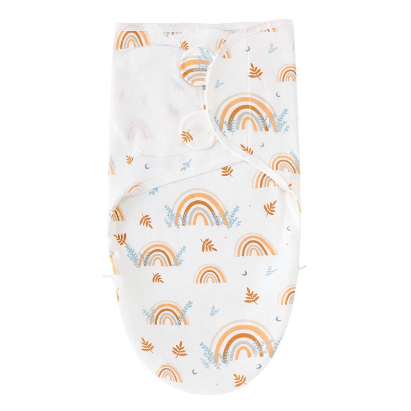 Newborn Cotton Baby Swaddle Sleeping Bag Soft Breathable Anti-Kick Cartoon Pattern Nordic Style for Spring/Summer/Autumn