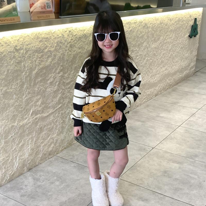 Bear Print Cute Casual Single Shoulder Crossbody Chest Bag Kids Fashion Gift