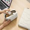 tomtoc Fluffy Gadget Small Item Travel Lightweight Quilted Soft and Cute for Cosmetic Makeup Gadget Travel Convenient Glacier Pouch, Storage, Pouch,