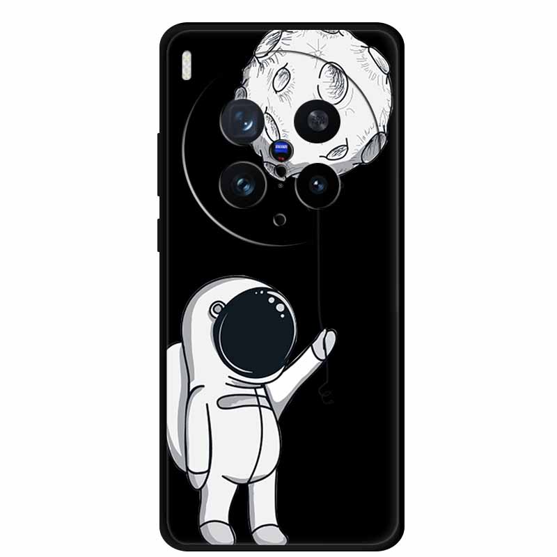 Black Silicone Case For Vivo X300 Pro 2025 Case Cartoon Cat Soft Back Cover For Vivo X300 5G Phone Case X 300 Pro Coque Funda