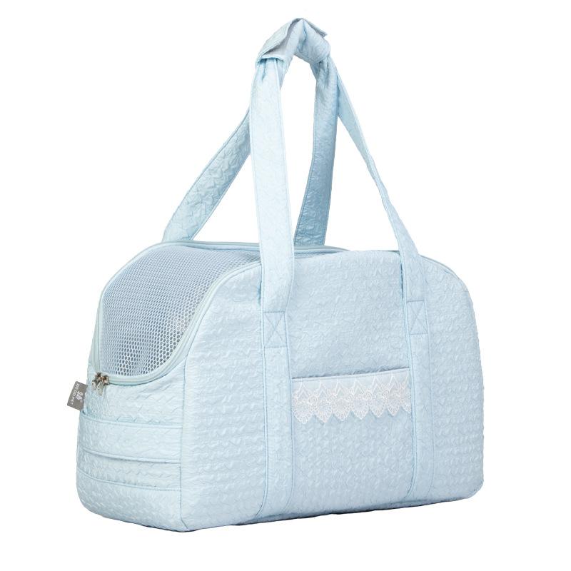 Pet Cat Lace Bag Small Dog Bags Breathable Out Dog Cat Bags Portable Shoulder Bag Pet Products синий