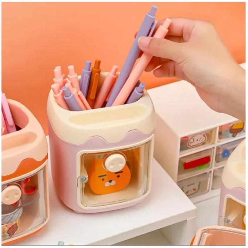 Cute Pencil Holder Storage Box Pen Table Organizer Multipurpose Decoration Box-Neverdie Storage Holder