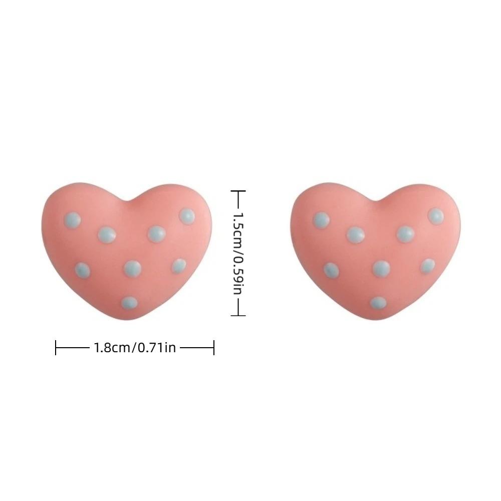 Polka Dot Heart Dot Stud Earrings Colorful Stud Earrings Elegant Heart Earrings Women
