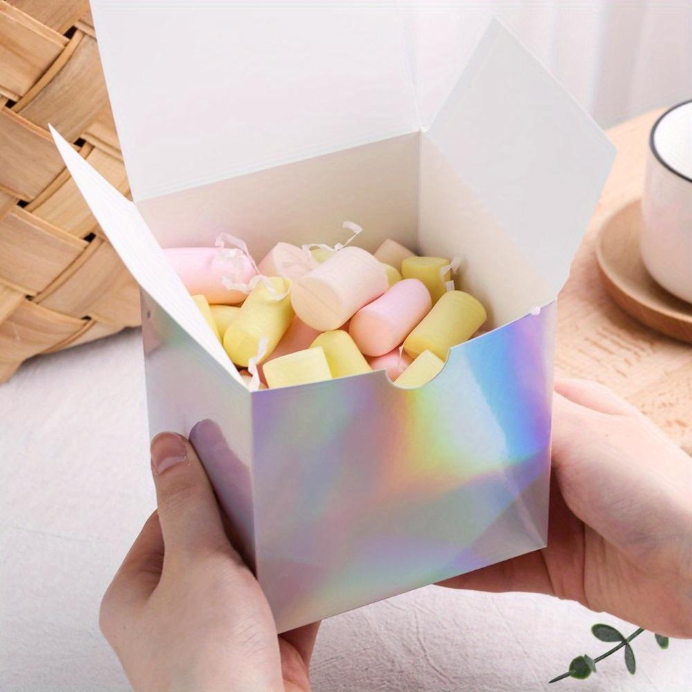 50pcs Mini Gift Boxes Iridescent Gift Boxes Tiny Cardboard Boxes Favor Boxes Candy Treat Boxes for Birthday Wedding Party Bridal Shower Packaging Box